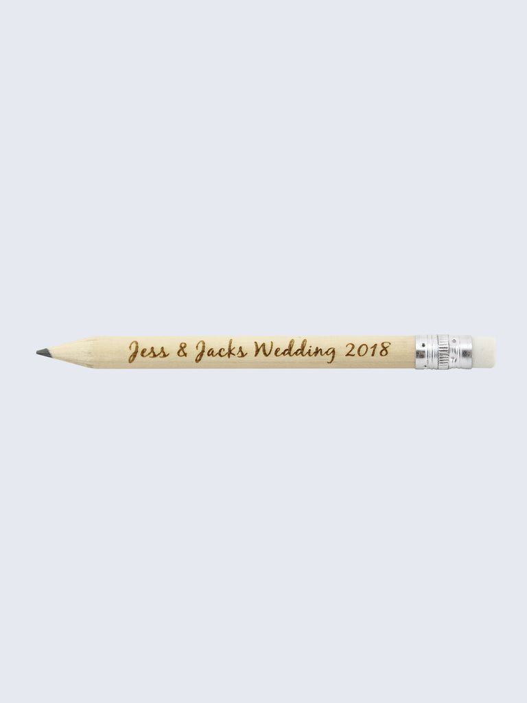 Personalised Wedding Birthday Save The Date Pencils Natural Wood 10cm Length