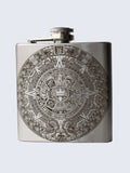 Aztec Design Laser Engraved Stainless Steel 6oz Hip Flask