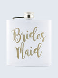 Bridesmaid Wedding Laser Engraved Black Stainless Steel 6oz Hip Flask