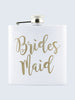 Bridesmaid Wedding Laser Engraved Black Stainless Steel 6oz Hip Flask