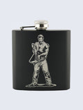 Daryl Dixon The Walking Dead Inspired Design Laser Engraved Black Stainless Steel 6oz Hip Flask