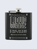 Liquid Courage Laser Engraved Black Stainless Steel 6oz Hip Flask