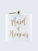 Maid Of Honour Wedding Laser Engraved Black Stainless Steel 6oz Hip Flask