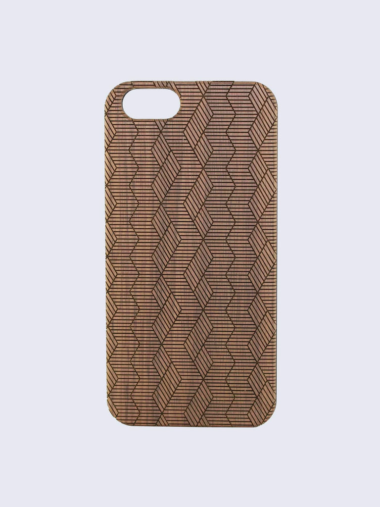 Maze Pattern Laser Engraved Wooden iPhone Case