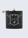 The Nights Watch Game Of Thrones Laser Engraved Black Stainless Steel 6oz Hip Flask
