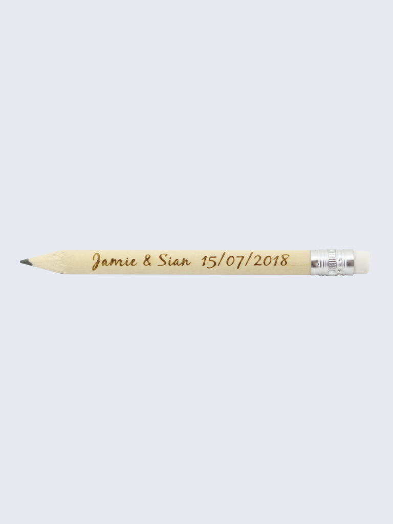 Personalised Wedding Birthday Save The Date Pencils Natural Wood 10cm Length