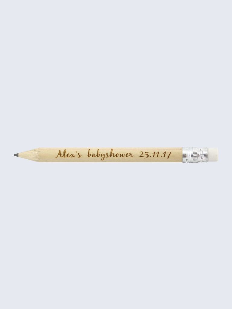 Personalised Wedding Birthday Save The Date Pencils Natural Wood 10cm Length