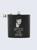 Spock Star Trek Inspired Design Laser Engraved Black Stainless Steel 6oz Hip Flask