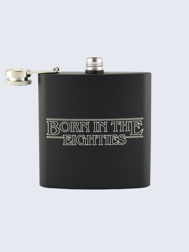 Stranger Things TV Series Laser Engraved Black Stainless Steel 6oz Hip Flask