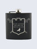 The Nights Watch Game Of Thrones Laser Engraved Black Stainless Steel 6oz Hip Flask