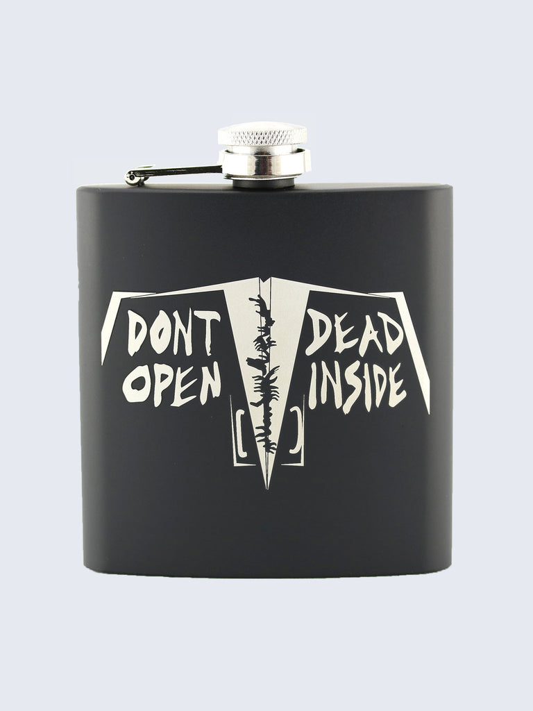 The Waking Dead TV Series Laser Engraved Black Stainless Steel 6oz Hip Flask