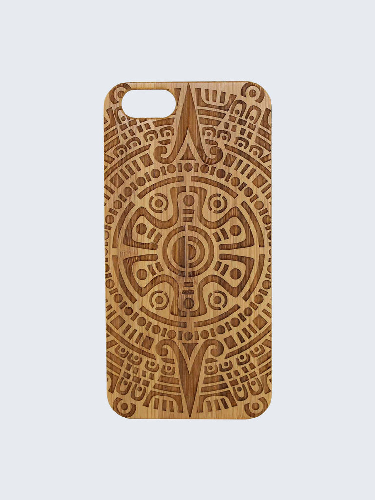 Tribal Pattern Laser Engraved Wooden iPhone Case