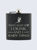 Tyrion Lannister Game Of Thrones Laser Engraved Black Stainless Steel 6oz Hip Flask