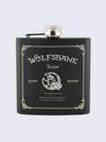 Wolfsbane Potion Harry Potter Inspired Design Laser Engraved Black Stainless Steel 6oz Hip Flask